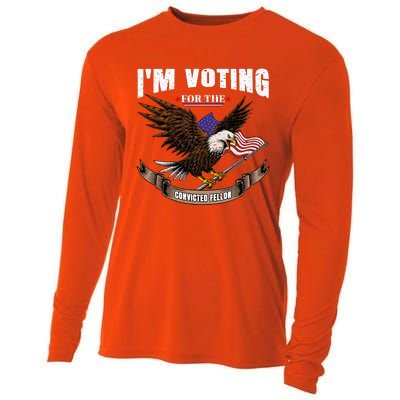 IM Voting For The Convicted Fellon 2024 Us Flag Pro Trump Cooling Performance Long Sleeve Crew