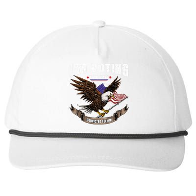 IM Voting For The Convicted Fellon 2024 Us Flag Pro Trump Snapback Five-Panel Rope Hat