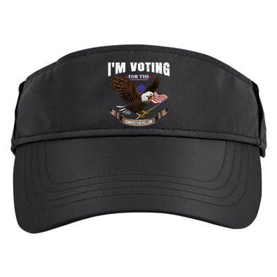 IM Voting For The Convicted Fellon 2024 Us Flag Pro Trump Adult Drive Performance Visor