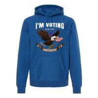 IM Voting For The Convicted Fellon 2024 Us Flag Pro Trump Premium Hoodie