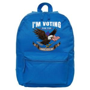 IM Voting For The Convicted Fellon 2024 Us Flag Pro Trump 16 in Basic Backpack