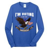 IM Voting For The Convicted Fellon 2024 Us Flag Pro Trump Tall Long Sleeve T-Shirt