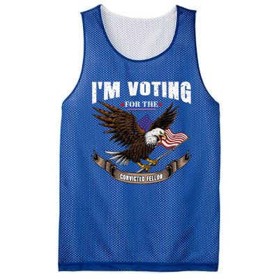 IM Voting For The Convicted Fellon 2024 Us Flag Pro Trump Mesh Reversible Basketball Jersey Tank