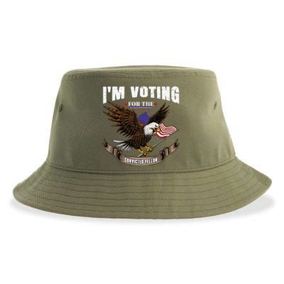 IM Voting For The Convicted Fellon 2024 Us Flag Pro Trump Sustainable Bucket Hat