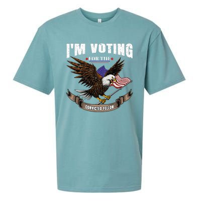 IM Voting For The Convicted Fellon 2024 Us Flag Pro Trump Sueded Cloud Jersey T-Shirt