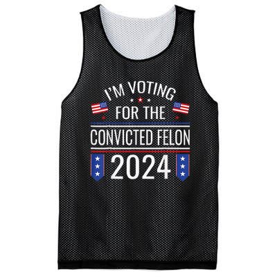 IM Voting For The Convicted Fellon 2024 Us Flag Pro Trump Mesh Reversible Basketball Jersey Tank