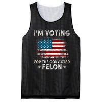 IM Voting For The Convicted Felon Funny Retro American Flag Mesh Reversible Basketball Jersey Tank