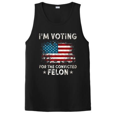 IM Voting For The Convicted Felon Funny Retro American Flag PosiCharge Competitor Tank