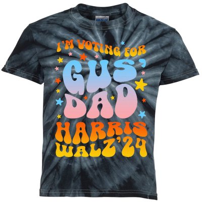 IM Voting For Gus Dad Vote Harris Walz 2024 Kids Tie-Dye T-Shirt