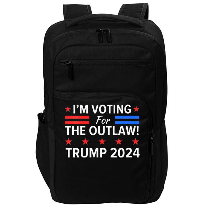 Im Voting For The Outlaw Funny Pro Trump 2024 Election Impact Tech Backpack