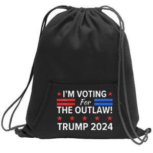 Im Voting For The Outlaw Funny Pro Trump 2024 Election Sweatshirt Cinch Pack Bag