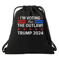 Im Voting For The Outlaw Funny Pro Trump 2024 Election Drawstring Bag