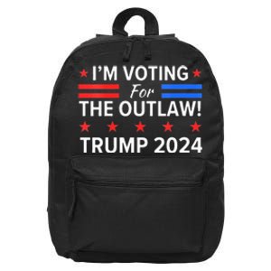 Im Voting For The Outlaw Funny Pro Trump 2024 Election 16 in Basic Backpack