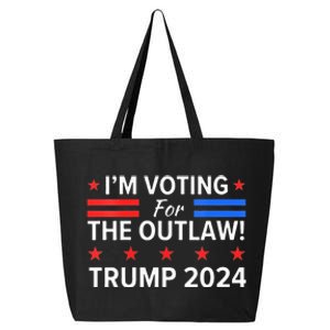 Im Voting For The Outlaw Funny Pro Trump 2024 Election 25L Jumbo Tote