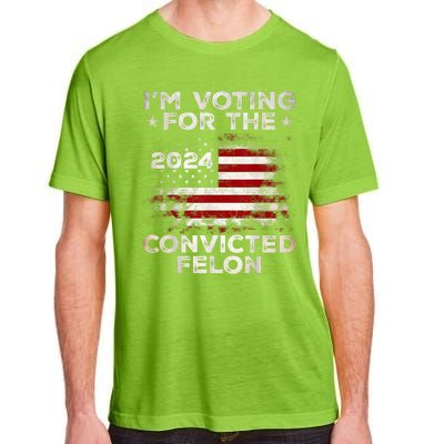 IM Voting For The Convicted Felon Funny Retro American Flag Adult ChromaSoft Performance T-Shirt