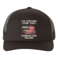 IM Voting For The Convicted Felon Funny Retro American Flag Yupoong Adult 5-Panel Trucker Hat