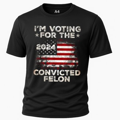 IM Voting For The Convicted Felon Funny Retro American Flag Performance Shirt