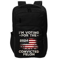IM Voting For The Convicted Felon Funny Retro American Flag Impact Tech Backpack