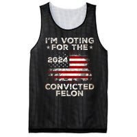 IM Voting For The Convicted Felon Funny Retro American Flag Mesh Reversible Basketball Jersey Tank