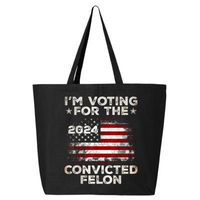 IM Voting For The Convicted Felon Funny Retro American Flag 25L Jumbo Tote