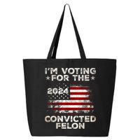 IM Voting For The Convicted Felon Funny Retro American Flag 25L Jumbo Tote