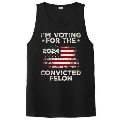 IM Voting For The Convicted Felon Funny Retro American Flag PosiCharge Competitor Tank