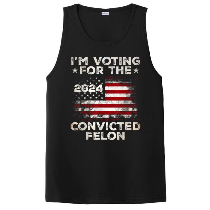 IM Voting For The Convicted Felon Funny Retro American Flag PosiCharge Competitor Tank