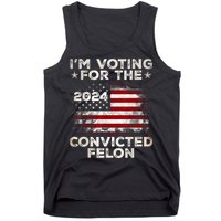 IM Voting For The Convicted Felon Funny Retro American Flag Tank Top