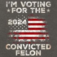 IM Voting For The Convicted Felon Funny Retro American Flag Cotton Canvas Backpack