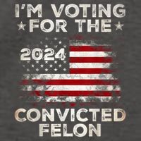 IM Voting For The Convicted Felon Funny Retro American Flag Vector Backpack