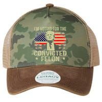 IM Voting For The Convicted Felon Funny Retro American Flag Legacy Tie Dye Trucker Hat
