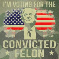 IM Voting For The Convicted Felon Funny Retro American Flag Legacy Tie Dye Trucker Hat