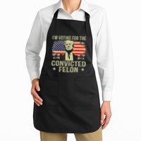 IM Voting For The Convicted Felon Funny Retro American Flag Apron