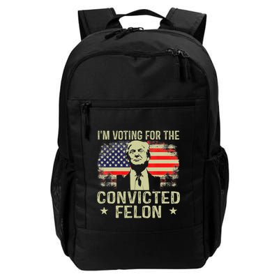 IM Voting For The Convicted Felon Funny Retro American Flag Backpack