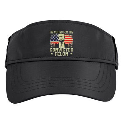 IM Voting For The Convicted Felon Funny Retro American Flag Adult Drive Performance Visor
