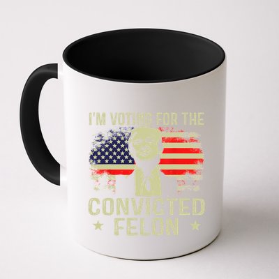 IM Voting For The Convicted Felon Funny Retro American Flag Mug