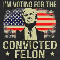 IM Voting For The Convicted Felon Funny Retro American Flag 25L Jumbo Tote