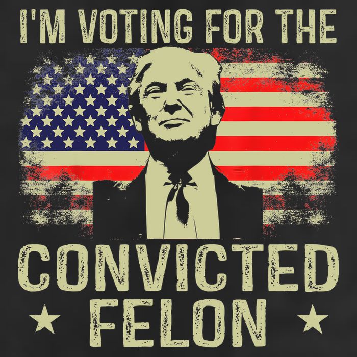 IM Voting For The Convicted Felon Funny Retro American Flag 25L Jumbo Tote
