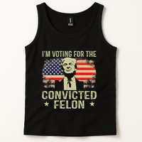 IM Voting For The Convicted Felon Funny Retro American Flag Tank Top