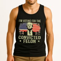 IM Voting For The Convicted Felon Funny Retro American Flag Tank Top