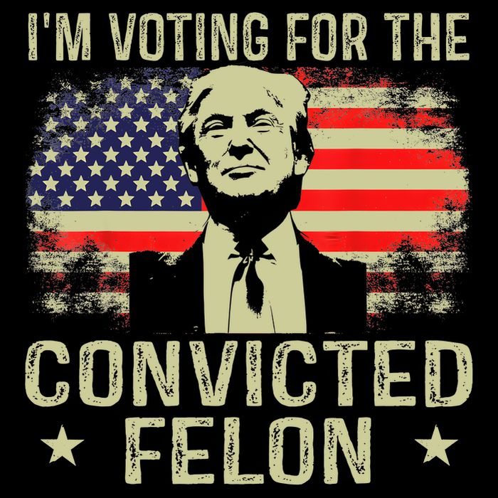 IM Voting For The Convicted Felon Funny Retro American Flag Visor