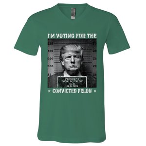 IM Voting For The Convicted Felon Trump 2024 V-Neck T-Shirt