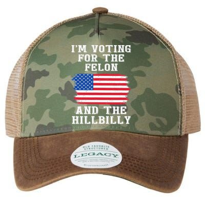 I’M Voting For The Felon & The Hillbilly Pro Trump 2024 Legacy Tie Dye Trucker Hat