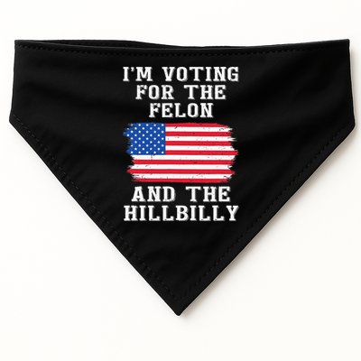 I’M Voting For The Felon & The Hillbilly Pro Trump 2024 USA-Made Doggie Bandana