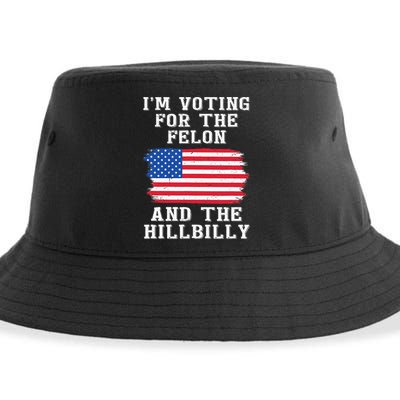 I’M Voting For The Felon & The Hillbilly Pro Trump 2024 Sustainable Bucket Hat
