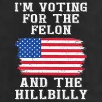 I’M Voting For The Felon & The Hillbilly Pro Trump 2024 Large Microfiber Waffle Golf Towel