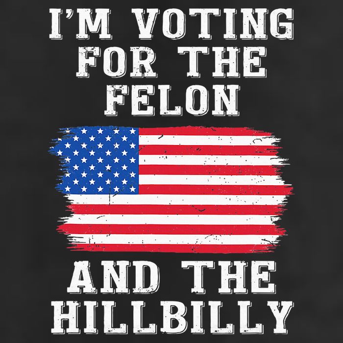I’M Voting For The Felon & The Hillbilly Pro Trump 2024 Large Microfiber Waffle Golf Towel