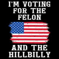 I’M Voting For The Felon & The Hillbilly Pro Trump 2024 Women's Crop Top Tee