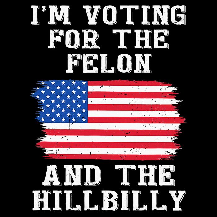 I’M Voting For The Felon & The Hillbilly Pro Trump 2024 Women's Crop Top Tee