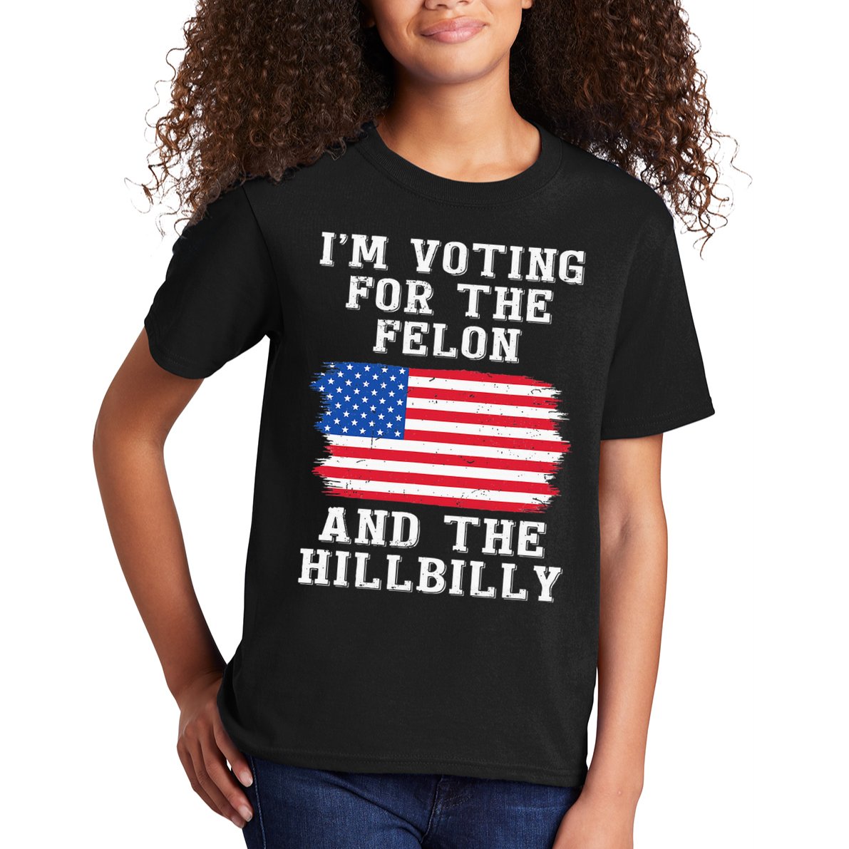 I’M Voting For The Felon & The Hillbilly Pro Trump 2024 Kids T-Shirt